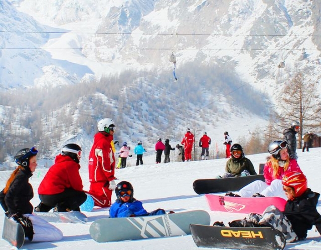  Clases colectiva de snowboard Alpes d Huez